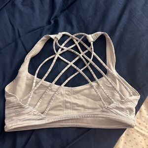 Lululemon Athletica Strappy Sports Bra - Cream free to be wild sz8